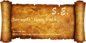 Seregélyes Edit névjegykártya
